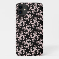 Chic Rokoko Pink Black Ornament Muster Case Ma
