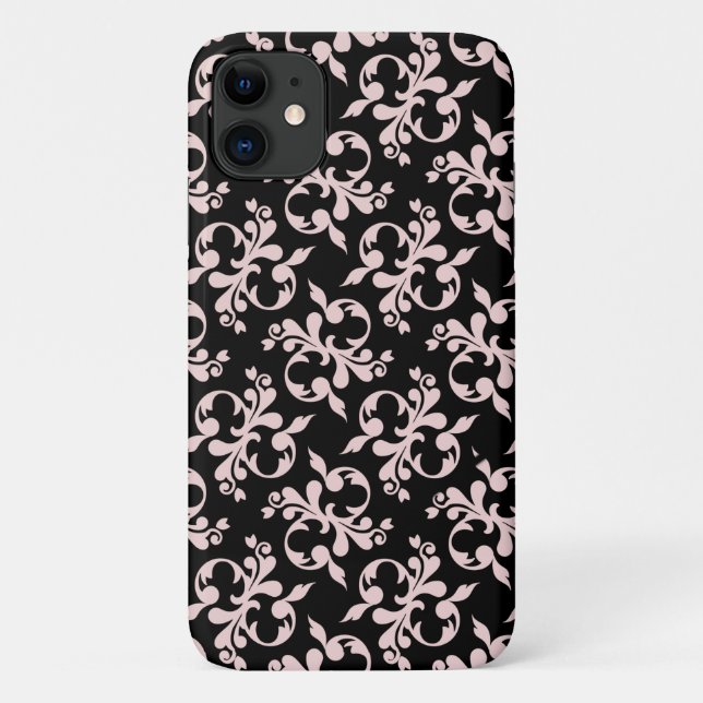 Chic Rokoko Pink Black Ornament Muster Case Ma (Rückseite)