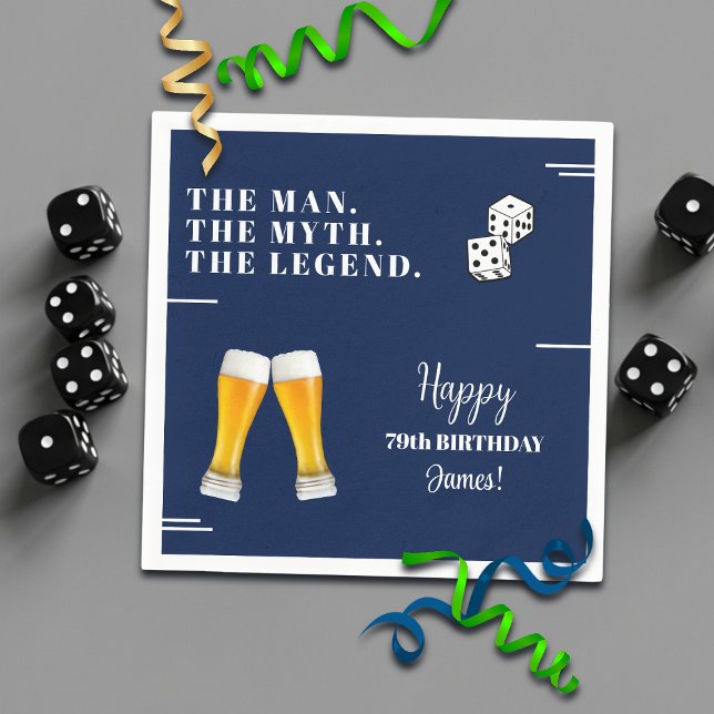 Chic Rolling Dice Pints 79. Geburtstag Serviette (Von Creator hochgeladen)