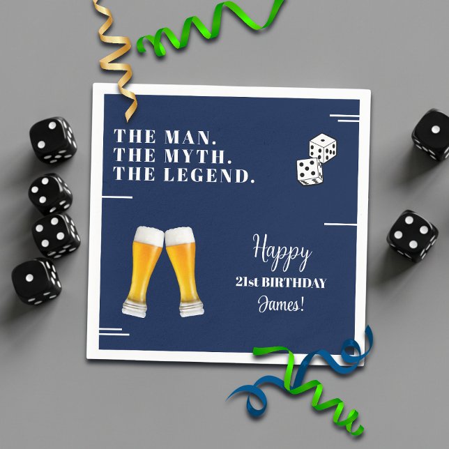 Chic Rolling Dices Pints 21st Birthday Serviette (Von Creator hochgeladen)
