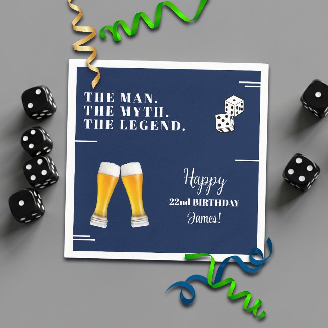 Chic Rolling Dices Pints 22. Geburtstag Serviette (Von Creator hochgeladen)