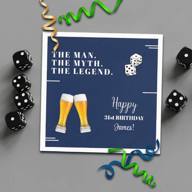 Chic Rolling Dices Pints 31st Birthday Serviette (Von Creator hochgeladen)