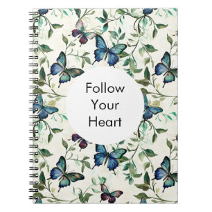 Chic Romantic Blue Butterfells Notizblock