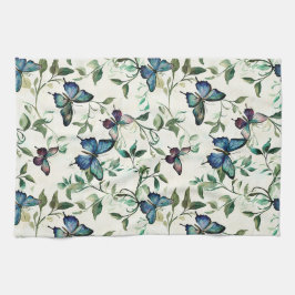 Chic Romantic Blue Butterflies Brautparty Geschirrtuch