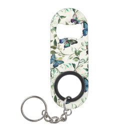 Chic Romantic Blue Butterflies Brautparty Mini Flaschenöffner