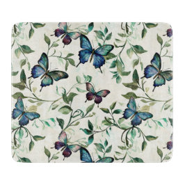 Chic Romantic Blue Butterflies Brautparty Schneidebrett