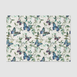 Chic Romantic Blue Butterflies Brautparty Seidenpapier