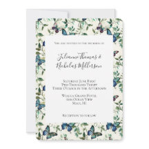 Chic Romantic Blue Butterflies Hochzeit