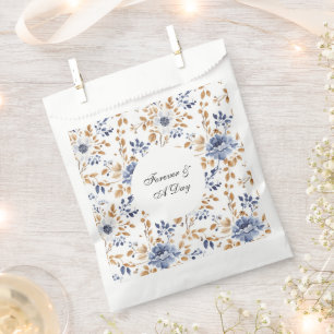 Chic Romantic Blue White Floral Wedding Geschenktütchen