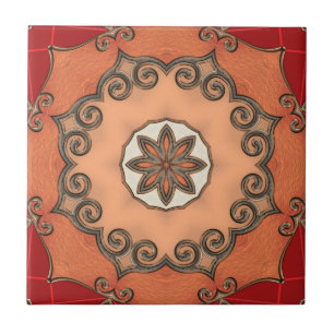 Chic Romantic Floral Geometric Design Tile Fliese