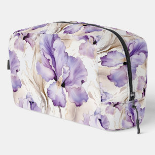 Chic Romantic Lila Iris Floral Waschbeutel