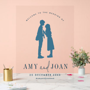 Chic Romantic Minimalistisch Wedding Willkommen Acrylschild