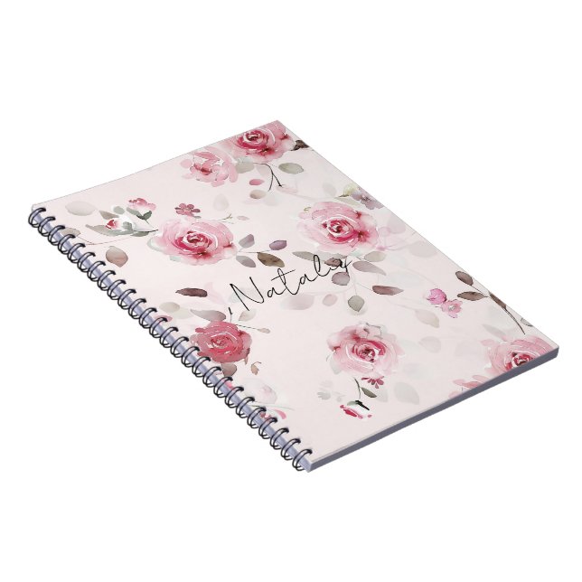 Chic Romantic Pink Floral Notizblock (Rechte Seite)