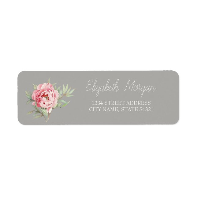 Chic Romantic Rose Address Label (Vorne)
