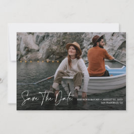 Chic Romantic Script Elegantes Foto Save The Date