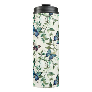 Chic Romantische Blaue Schmetterlinge Brautparty Thermosbecher