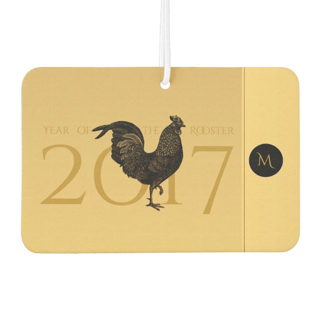 Chic Rooster Chinese New Year 2017 Monogram Car AF Autolufterfrischer (Vorderseite)