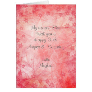 Chic-rosa abstrakte Linien Blumen Rakhi