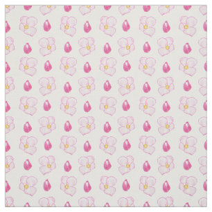 Chic-rosa Apple-Blüten-Knospen und Blumen auf Wei Stoff