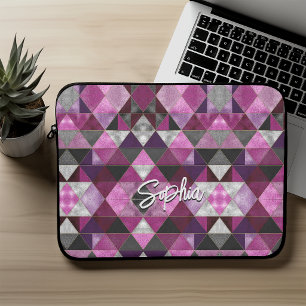 Chic rosa lila grau geometrisch laptopschutzhülle