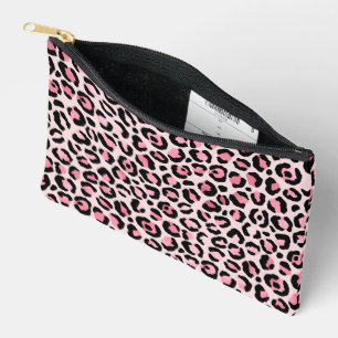 Chic rosa schwarzes Leopardenmuster Zubehörtasche