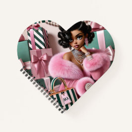 Chic Rosa und Grün Notizbuch