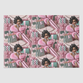 Chic Rosa und Grün Seidenpapier