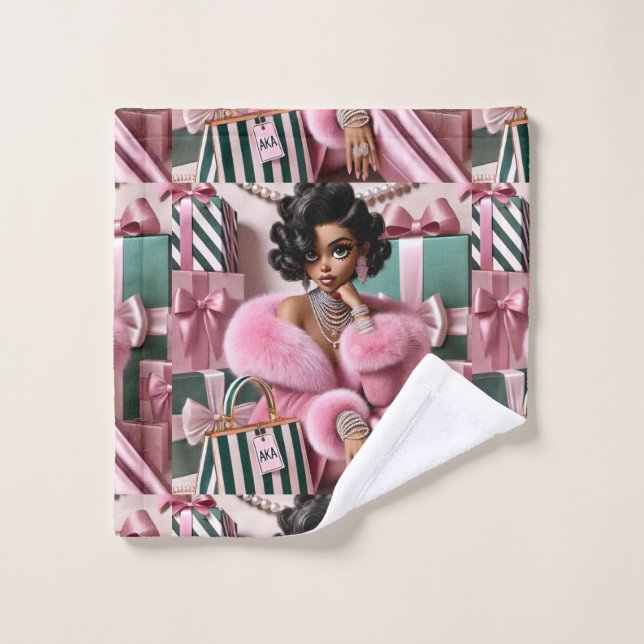 Chic Rosa und Grün Waschlappen (Waschlappen)