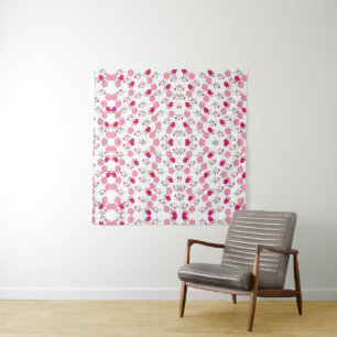 Chic rosa und rot floraler Druck nahtlos Muster Wandteppich