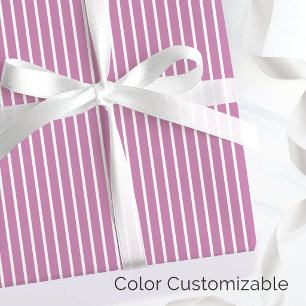 Chic Rosa und Weiß Minimalistischer dünner Streife Geschenkpapier