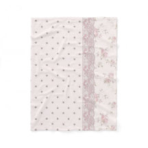 Chic rosa vintage Blumen- und Punkte-Wendebezug