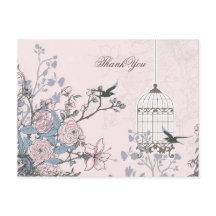 Chic rosa Vogelkäfig, Liebesvögel Danke