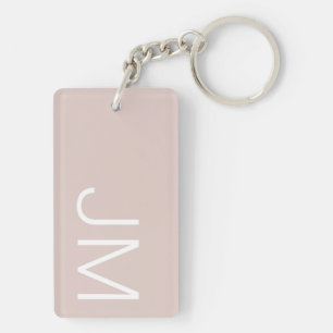 Chic rosafarbenes Oversized Monogramm Anfangsbuchs Schlüsselanhänger