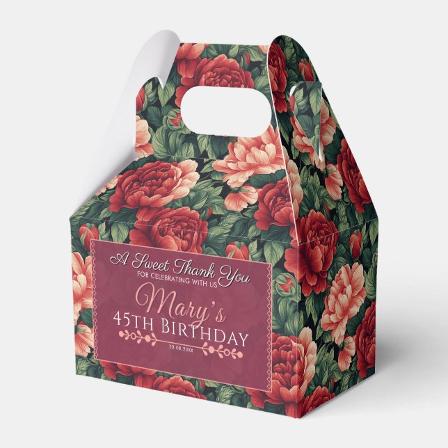 Chic Rose Birthday Gefallen Box für süße Leckereie Geschenkschachtel (Vorderseite)