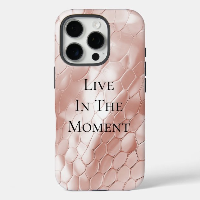 Chic Rose Blush Pink Schlange Tierdruck Case-Mate iPhone Hülle (Rückseite)