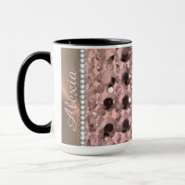 Chic Rose Blush Stringperlen Personalisiert Tasse