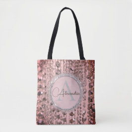 Chic Rose Blush Stringperlen Tote Beutel