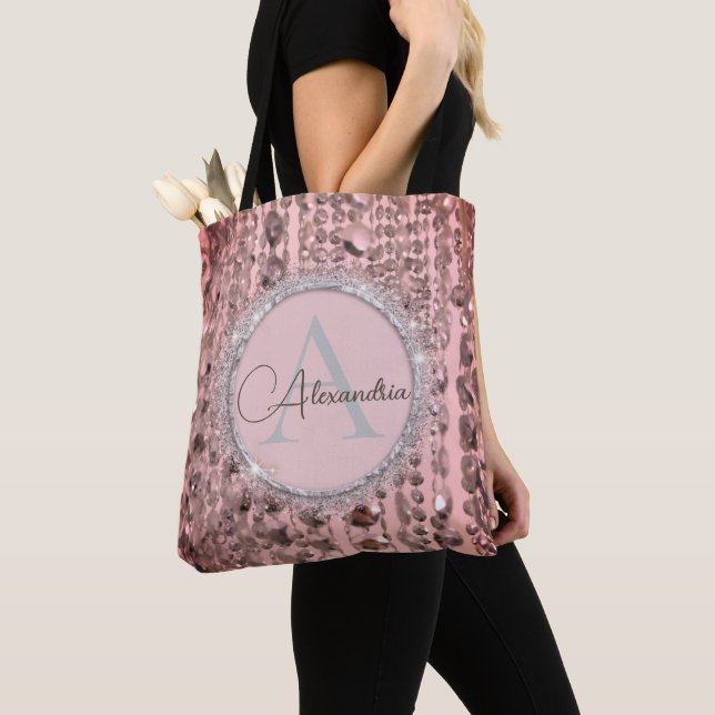 Chic Rose Blush Stringperlen Tote Beutel (Von Nahem)