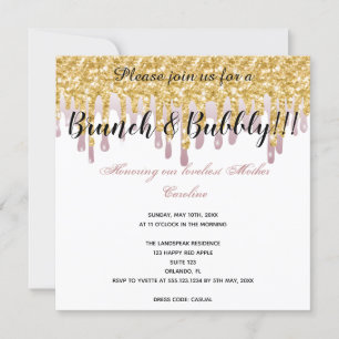 Chic Rose Dripping Gold zum Muttertag Einladung