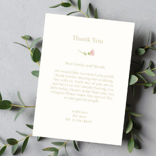 Chic Rose Flat Wedding Danke Karte