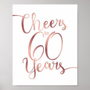 Chic Rose Gold BIS 60 JAHRE signieren Poster