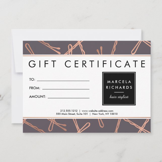 Chic Rose Gold Bobby Buttone Friseur Stylist Graue (Vorderseite)