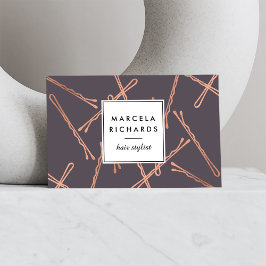 Chic Rose Gold Bobby Buttone Friseur Stylist Salon Visitenkarte