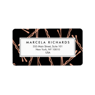 Chic Rose Gold Bobby Buttone Friseur Stylistische  Adressaufkleber