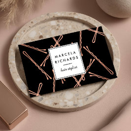 Chic Rose Gold Bobby Buttone Friseur Stylistische  Visitenkarte