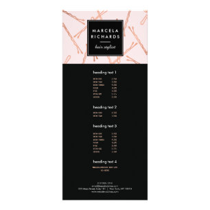 Chic Rose Gold Bobby Buttone Friseur Stylistische Werbekarte