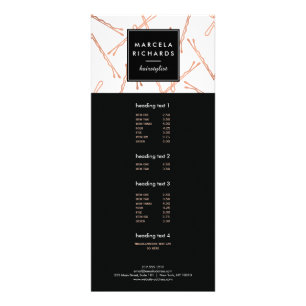 Chic Rose Gold Bobby Buttone Friseur Stylistische Werbekarte