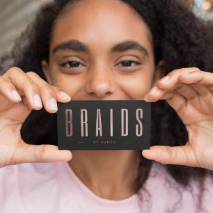 Chic Rose Gold Braids Visitenkarte
