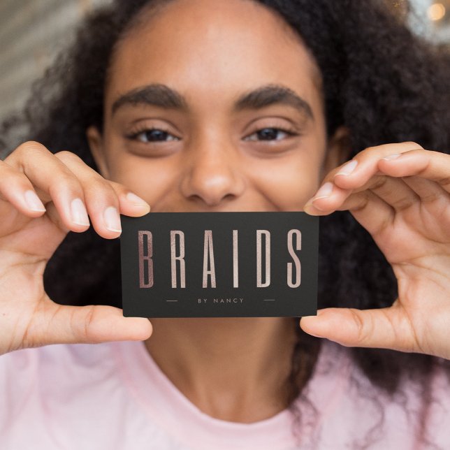 Chic Rose Gold Braids Visitenkarte (Von Creator hochgeladen)