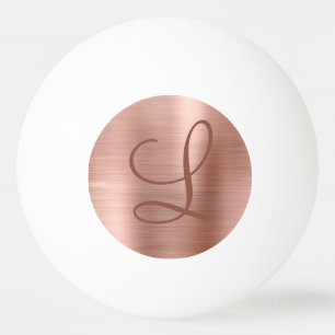 Chic Rose Gold Brushed Metal Monogram Initial Two Tischtennisball